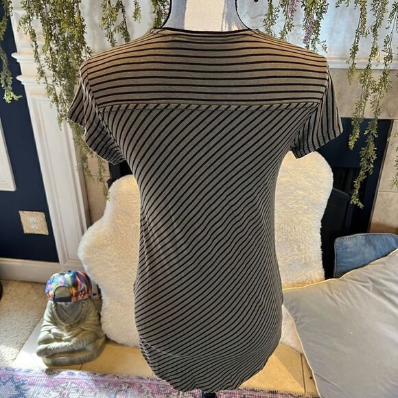 Maeve olive and black stripe wrap style knit top - Picture 5 of 10